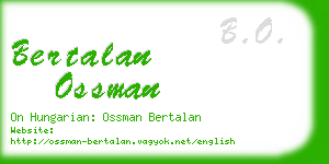 bertalan ossman business card